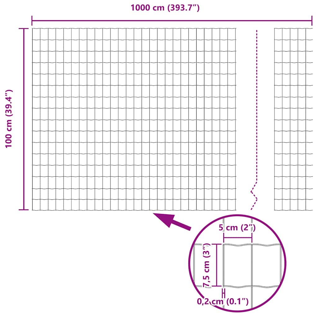 Euro ograda s špicama 10 x 1 m Čelik premazan PVC-om Zelena