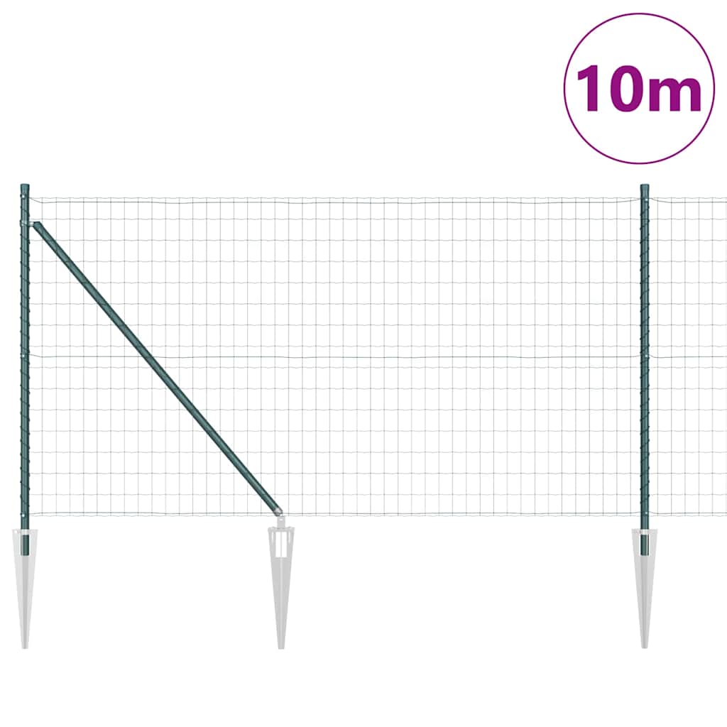 Euro ograda s špicama 10 x 1 m Čelik premazan PVC-om Zelena