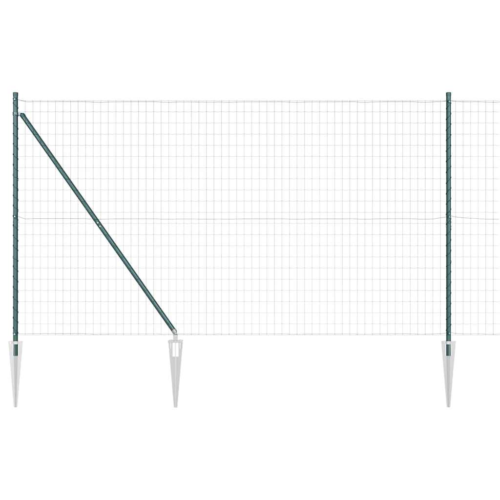 Euro ograda s špicama 10 x 1,5 m Čelik premazan PVC-om Zelena