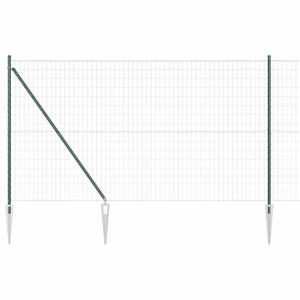 Euro ograda s špicama 10 x 1,5 m Čelik premazan PVC-om Zelena