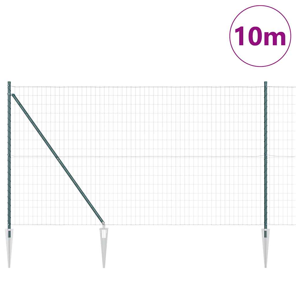 Euro ograda s špicama 10 x 1,5 m Čelik premazan PVC-om Zelena