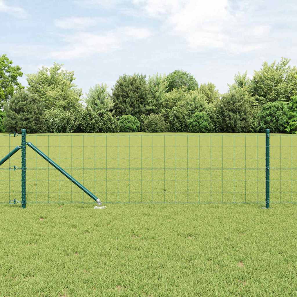 Ograda s postovima Zelena 0,6 x 10 m Čelik i PVC