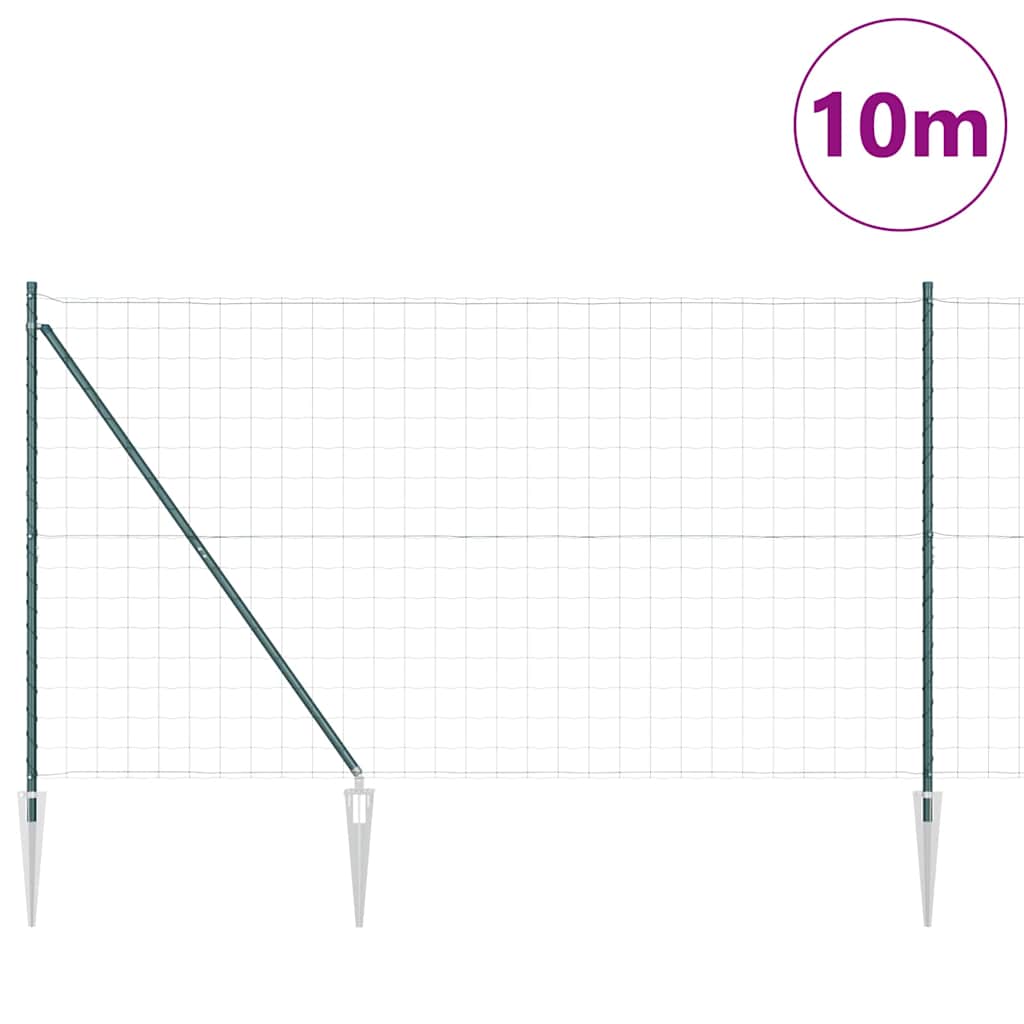 Euro ograda s špicama 10 x 1,5 m Čelik premazan PVC-om Zelena