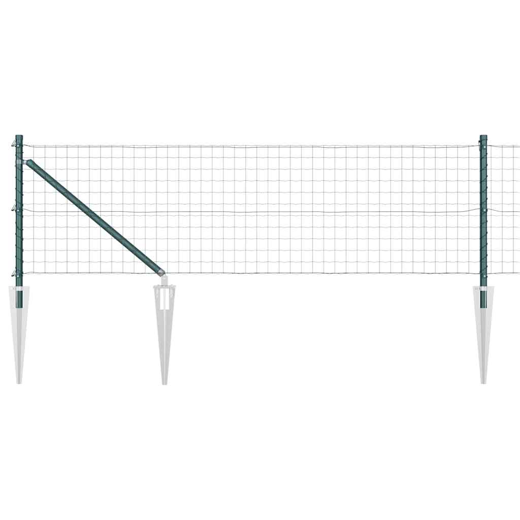 Ograda s postovima Zelena 0,6 x 25 m Čelik i PVC