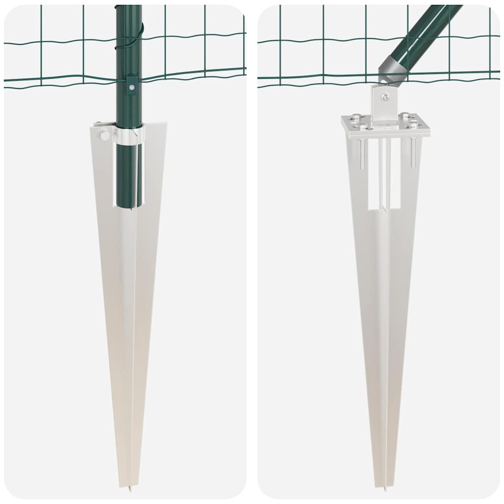 Ograda s postovima Zelena 1,2 x 25 m Čelik i PVC