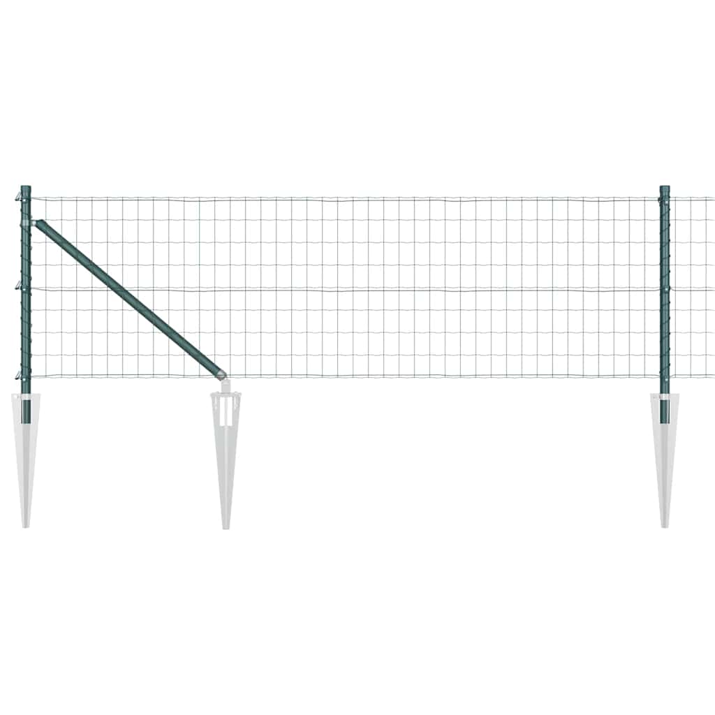 Ograda s postovima Zelena 0,6 x 25 m Čelik i PVC