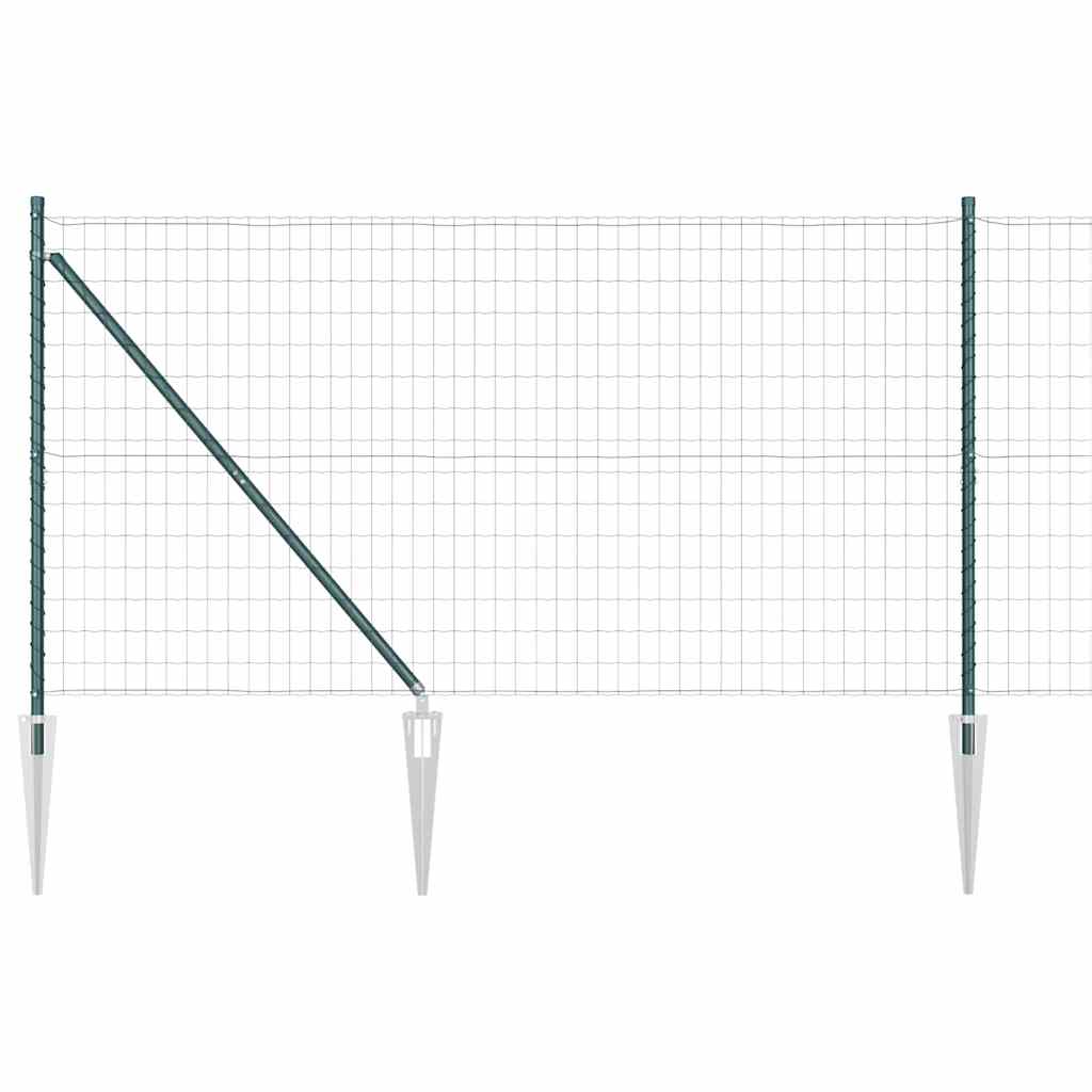 Ograda s postovima Zelena 1,2 x 25 m Čelik i PVC