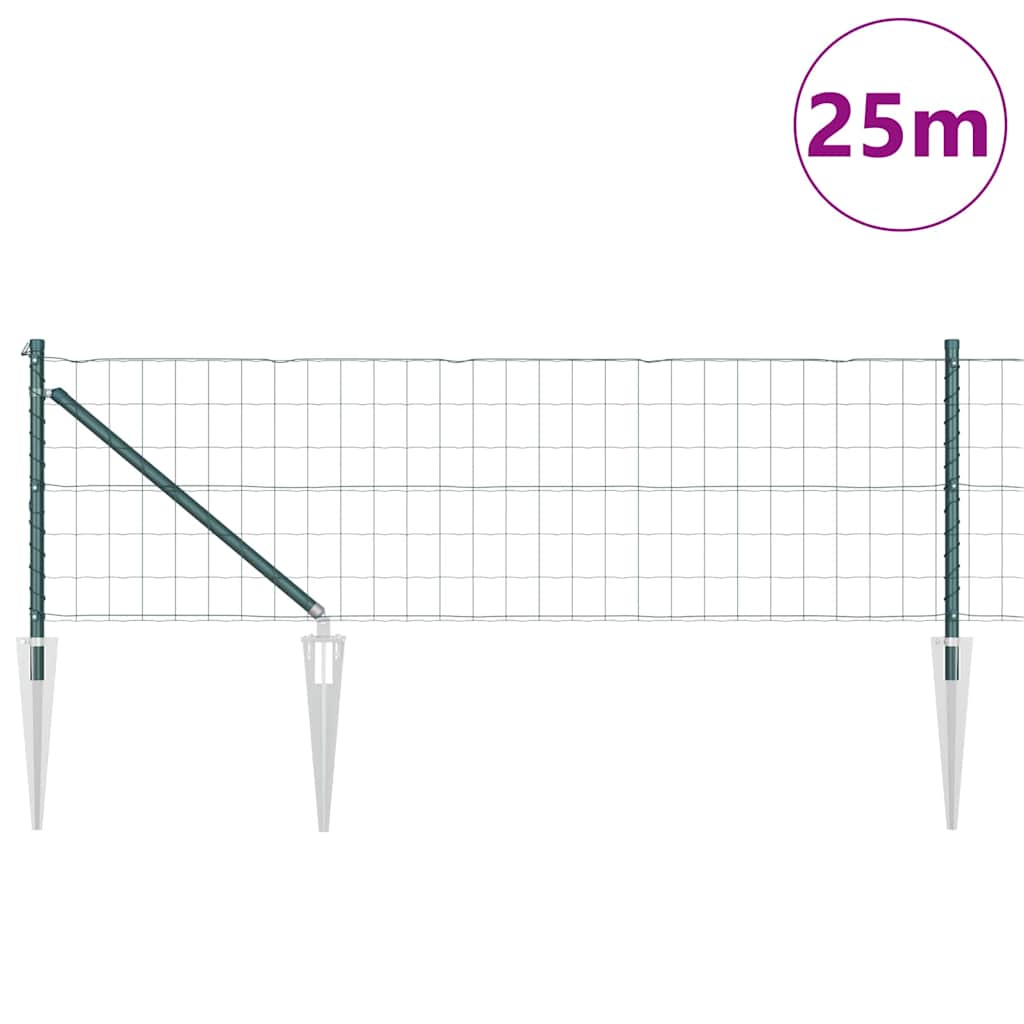 Euro ograda s špicama 25 x 0,6 m Čelik premazan PVC-om Zelena