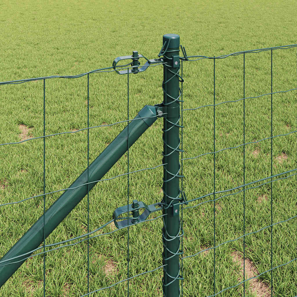 Ograda s postovima Zelena 0,8 x 25 m Čelik i PVC