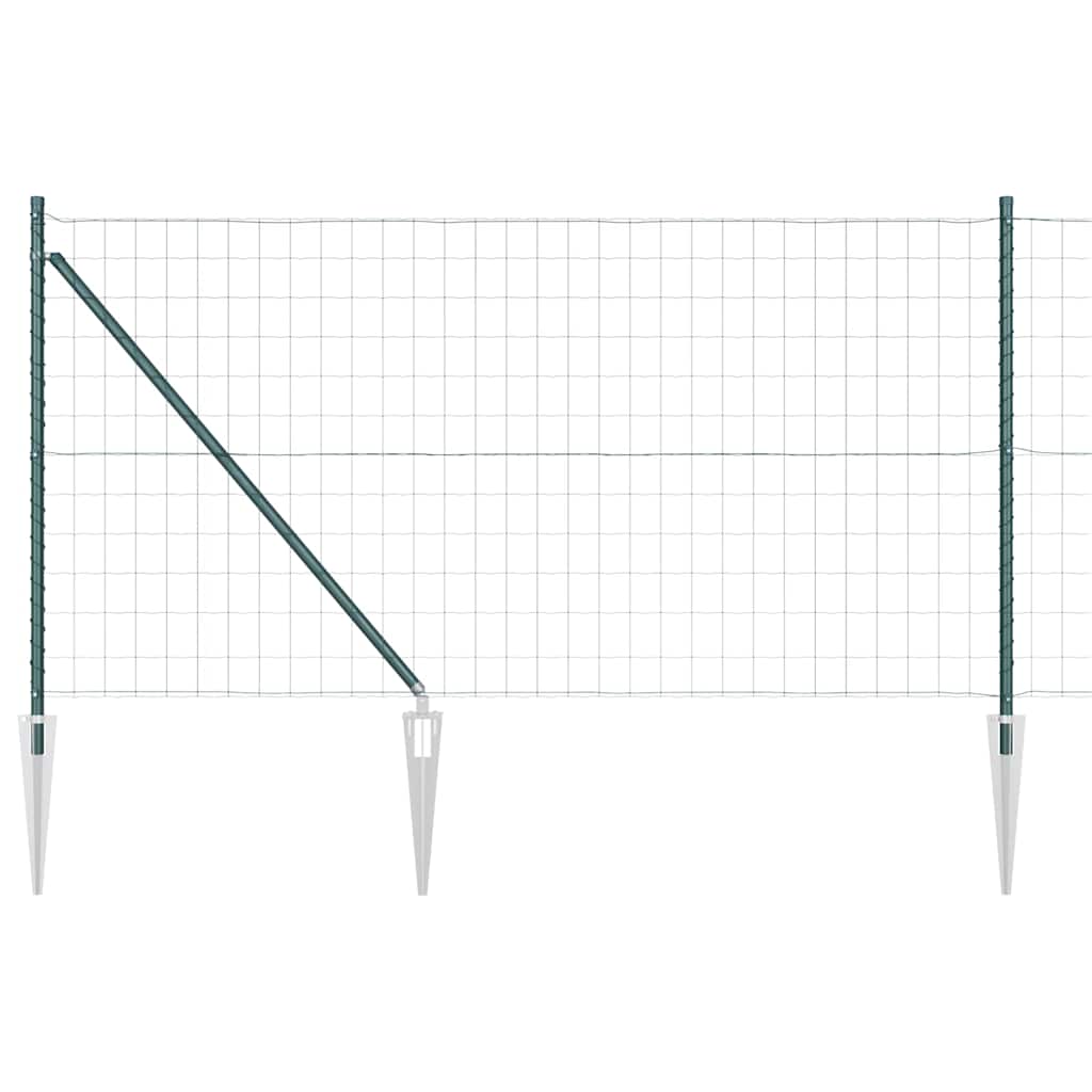 Ograda s postovima Zelena 1,2 x 25 m Čelik i PVC