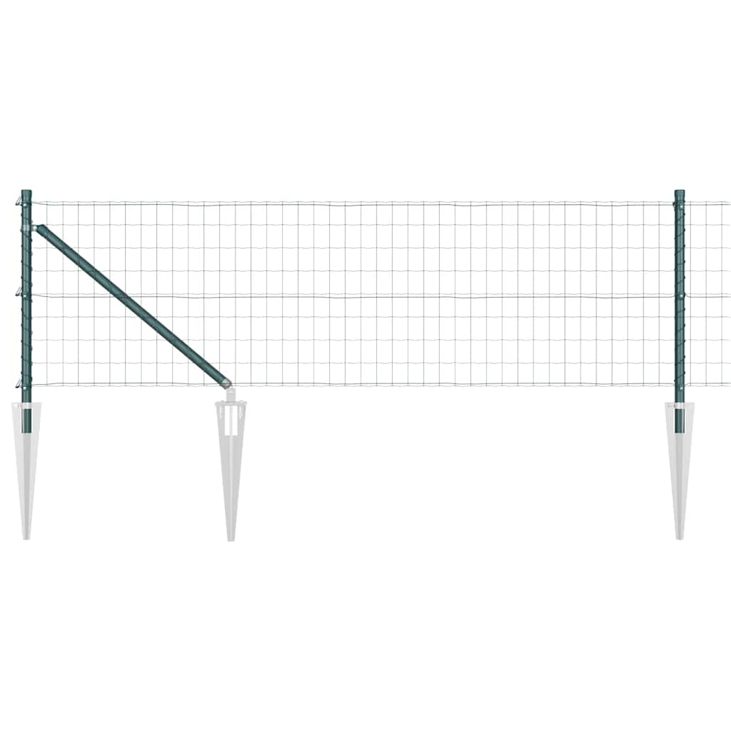 Ograda s postovima Zelena 0,6 x 50 m Čelik i PVC