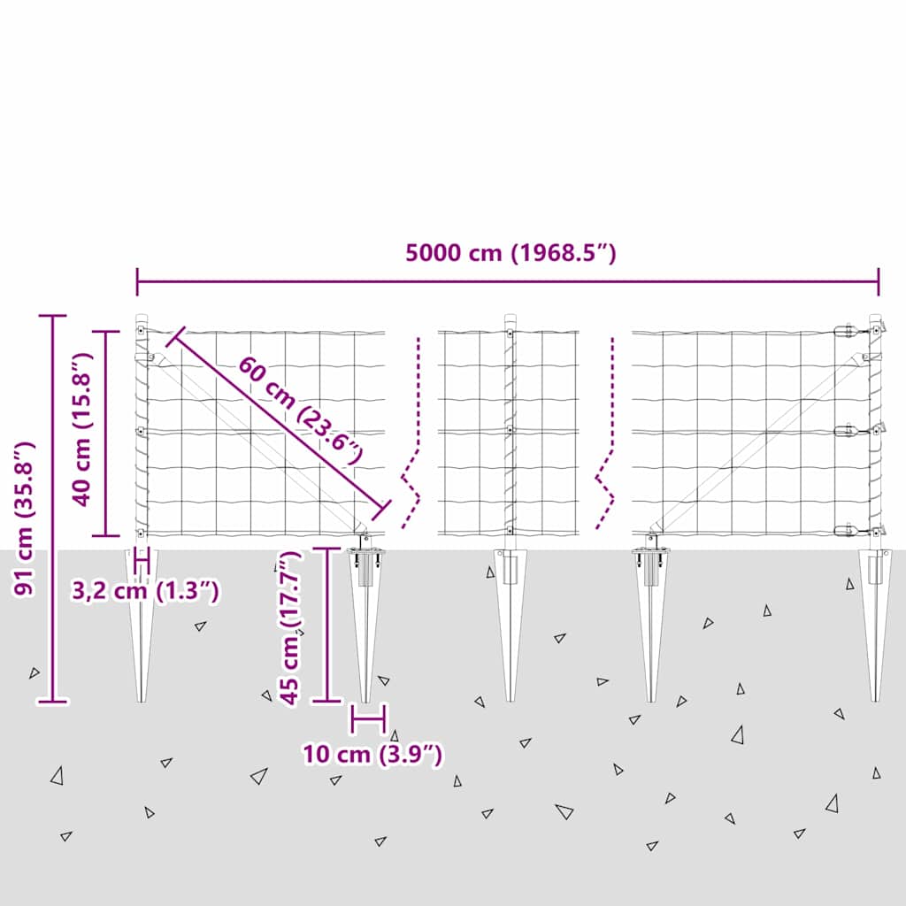 Zavareno žičano ograđivanje s bodljama 50 x 0,4 m (Š x V)