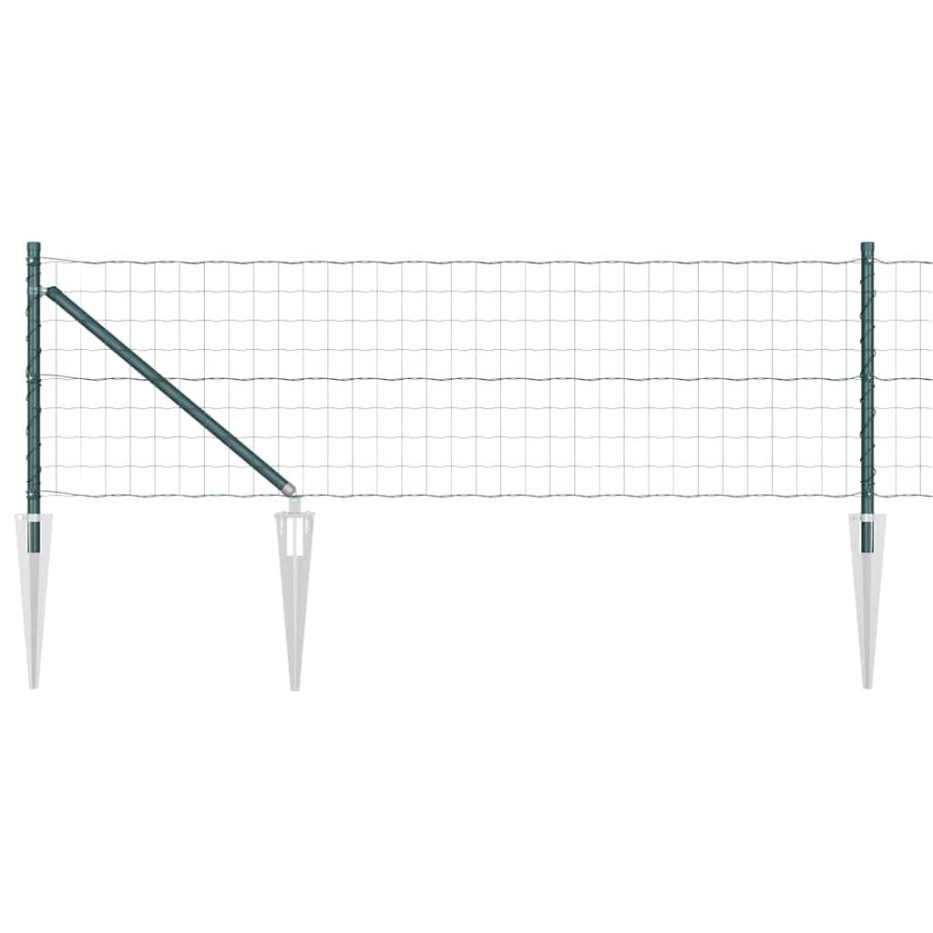 Ograda s postovima Zelena 0,4 x 10 m Čelik i PVC