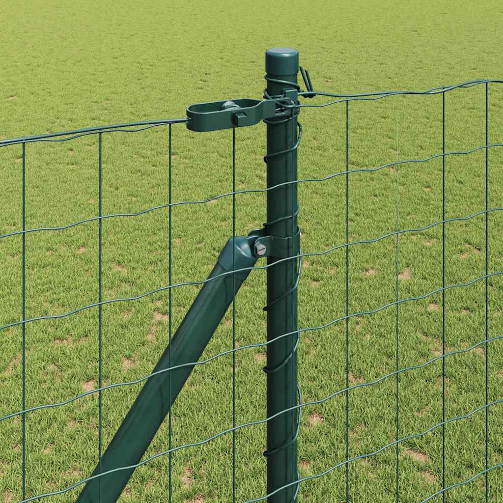 Ograda s postovima Zelena 1,6 x 10 m Čelik i PVC