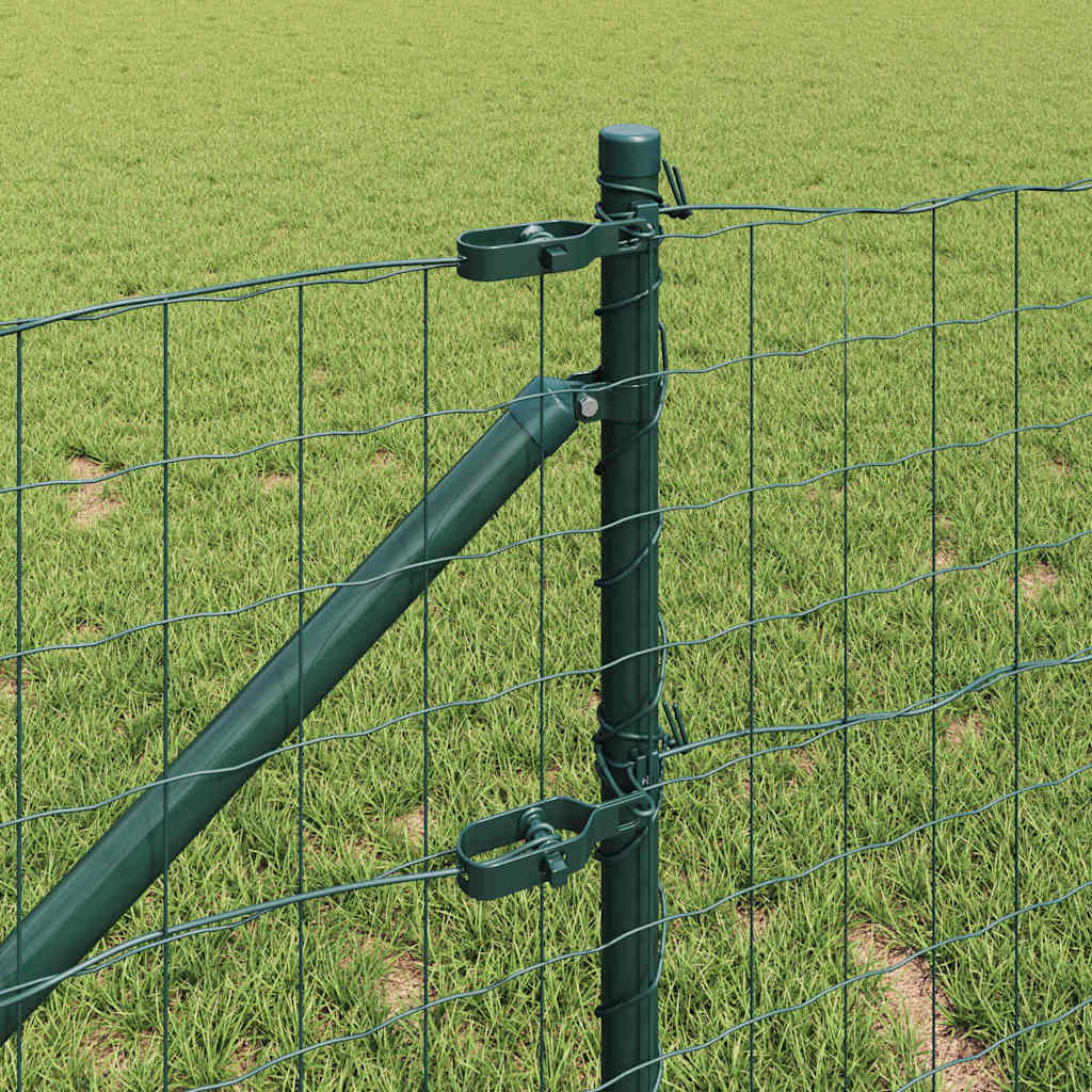 Ograda s postovima Zelena 0,4 x 50 m Čelik i PVC