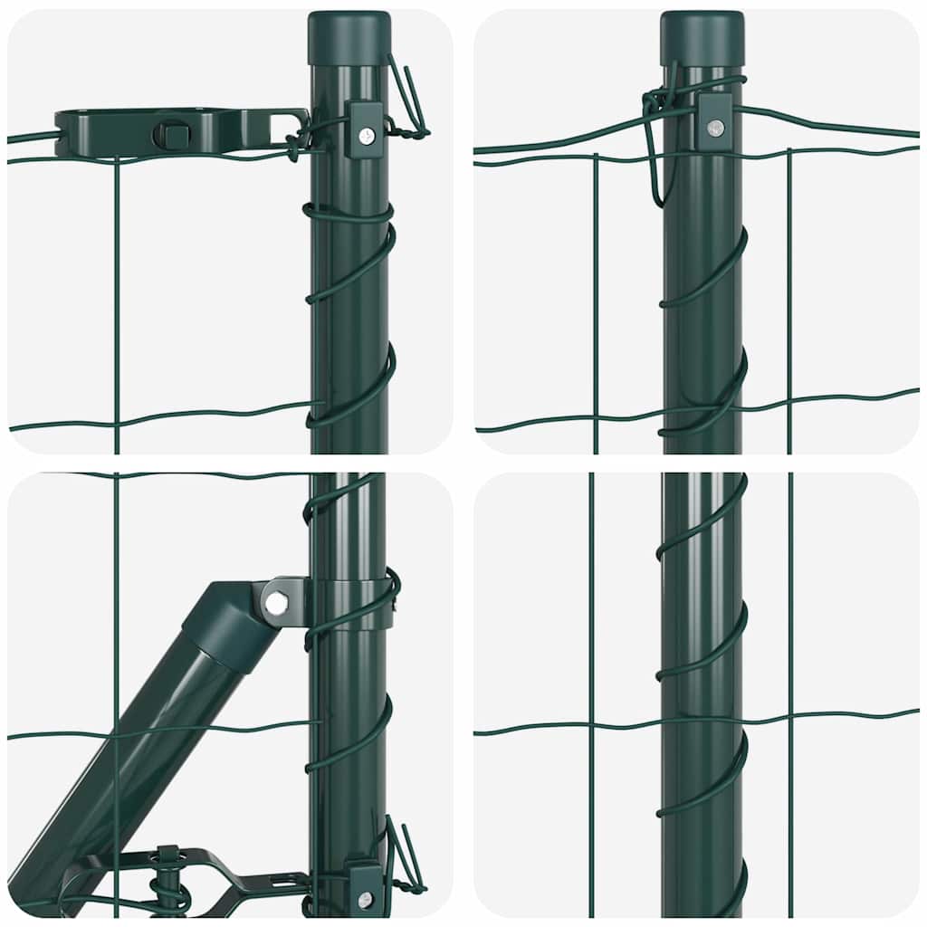 Ograda s postovima Zelena 0,6 x 50 m Čelik i PVC