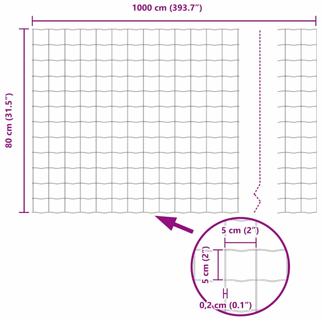 Ograda s postovima Siva 0,8 x 10 m Čelik i PVC