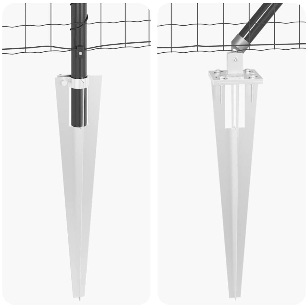 Ograda s postovima Siva 1,2 x 10 m Čelik i PVC
