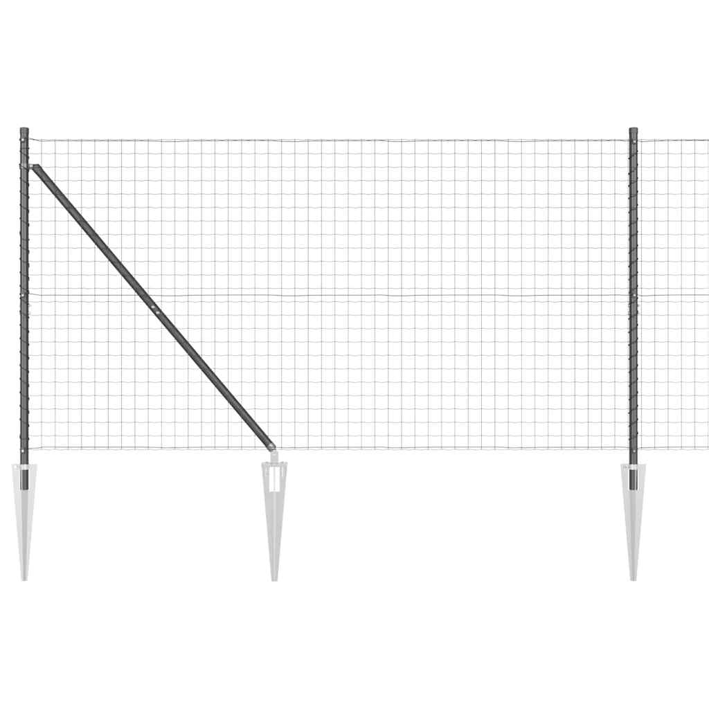 Ograda s postovima Siva 1,4 x 10 m Čelik i PVC