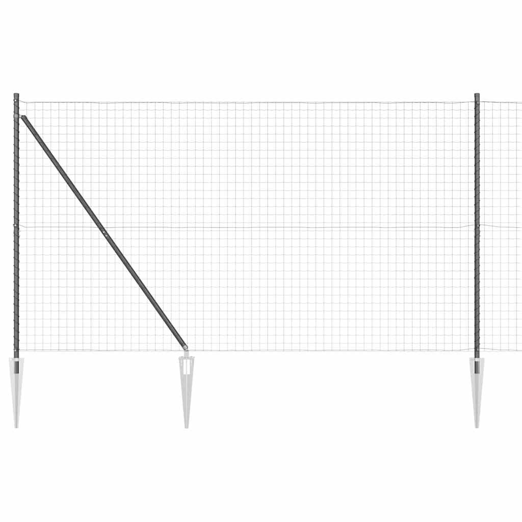 Ograda s postovima Siva 1,5 x 10 m Čelik i PVC