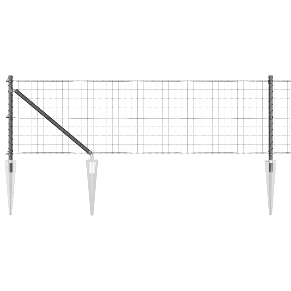 Euro ograda s špicama 10 x 0,6 m Čelik premazan PVC-om Siva