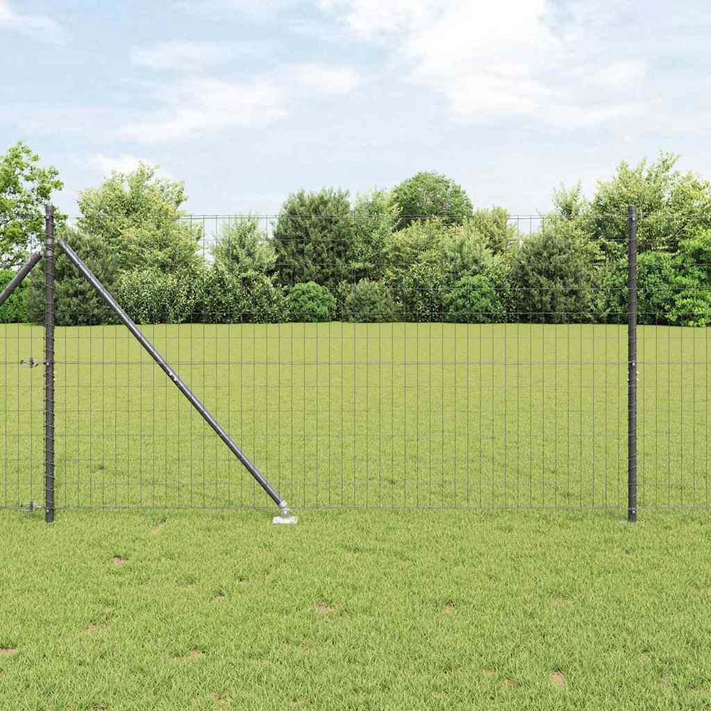Euro ograda s špicama 10 x 1,4 m Čelik premazan PVC-om Siva