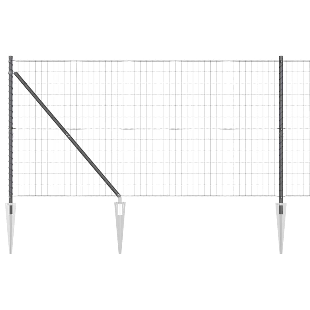 Euro ograda s špicama 10 x 1,4 m Čelik premazan PVC-om Siva