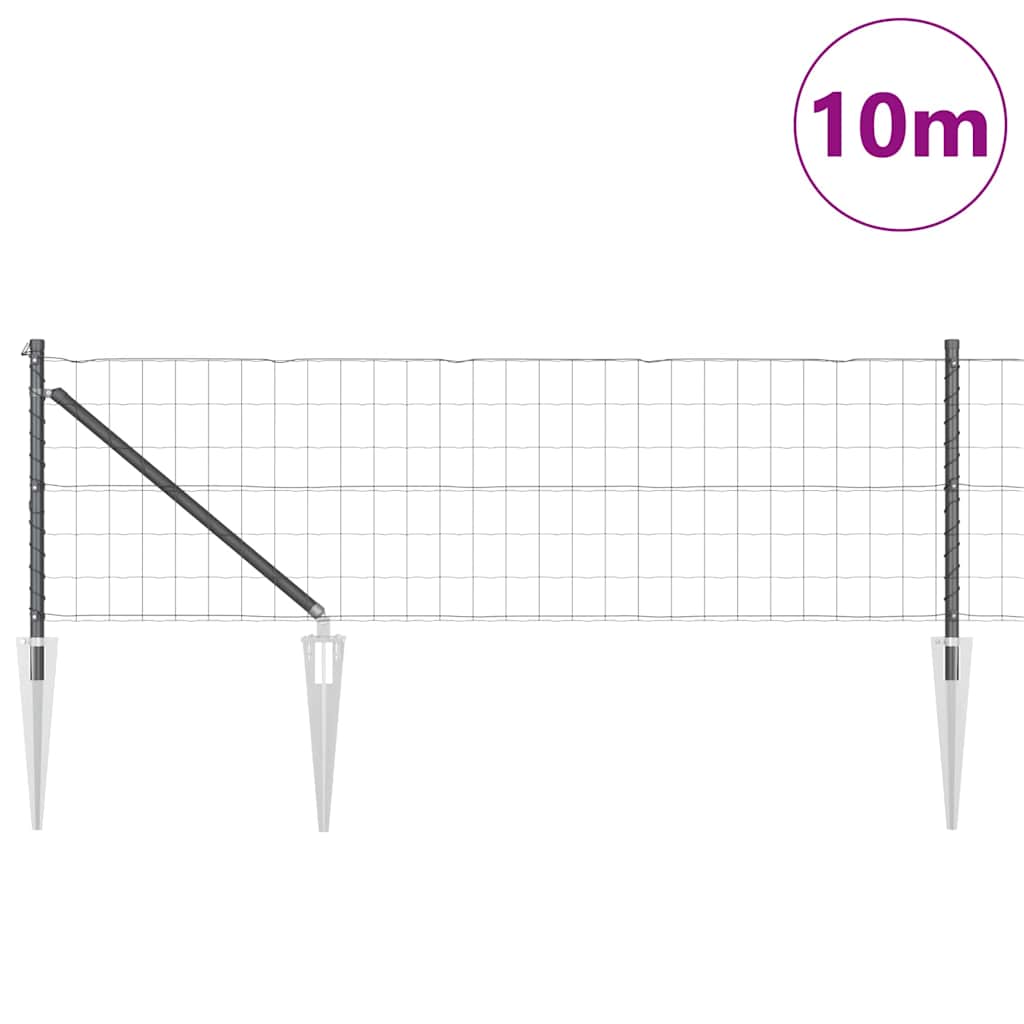 Euro ograda s špicama 10 x 0,6 m Čelik premazan PVC-om Siva