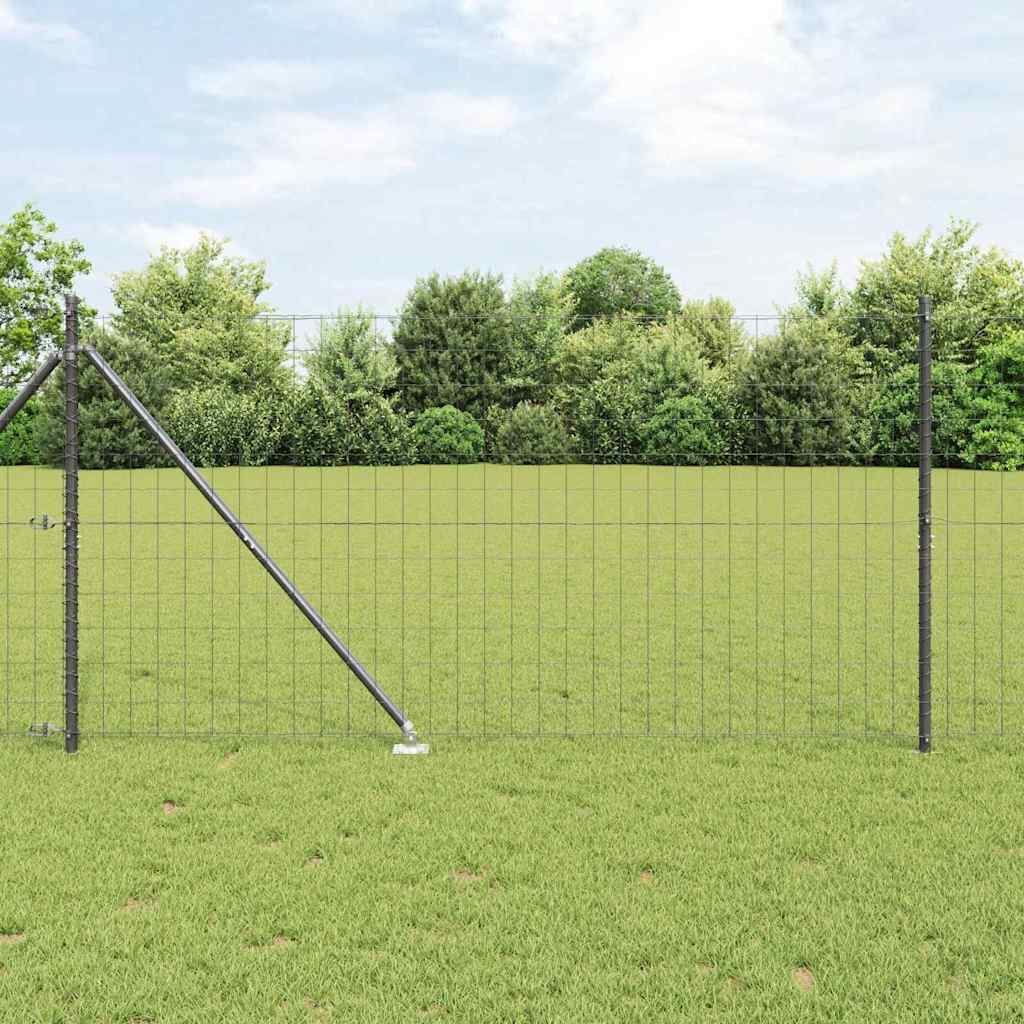 Ograda s postovima Siva 1,2 x 10 m Čelik i PVC