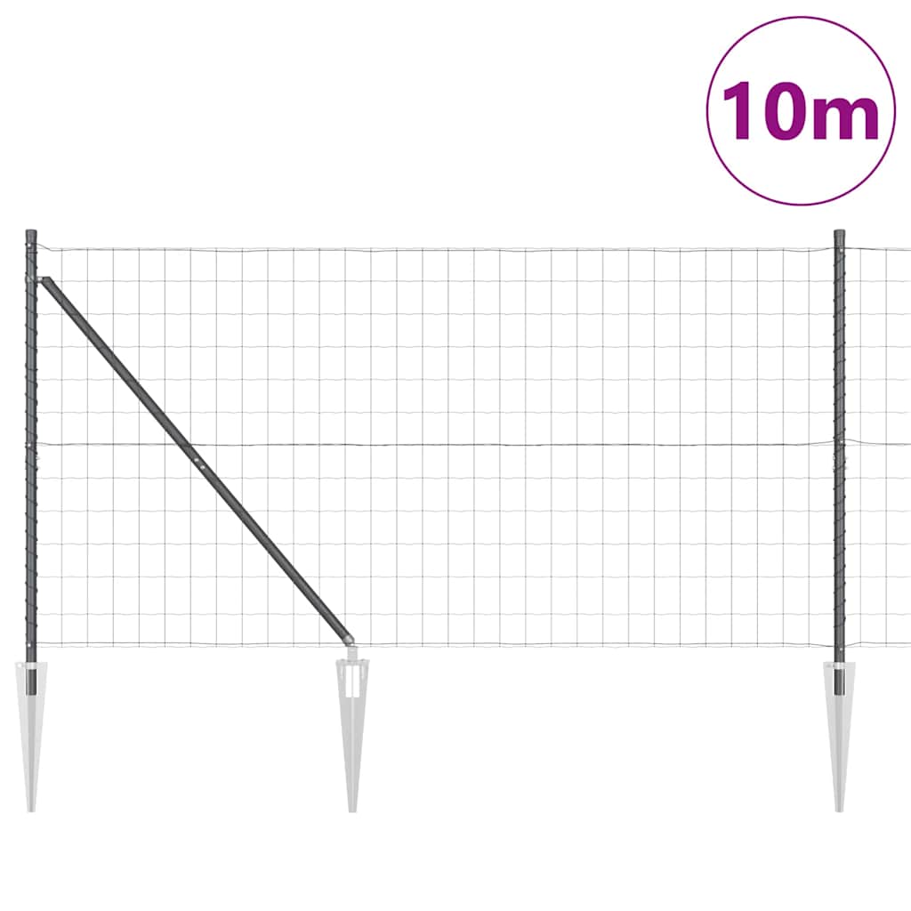 Ograda s postovima Siva 1,2 x 10 m Čelik i PVC