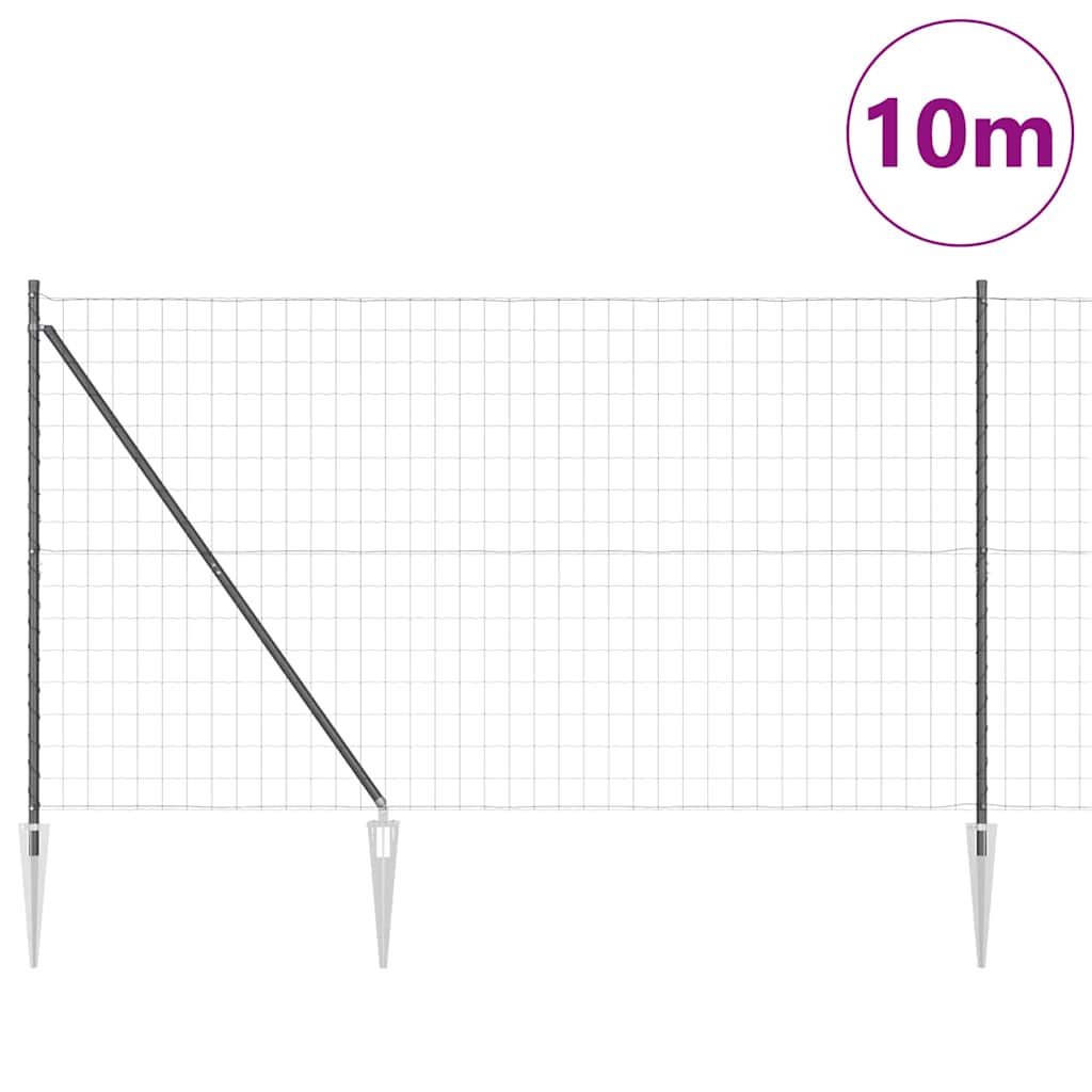 Euro ograda s špicama 10 x 1,6 m Čelik premazan PVC-om Siva