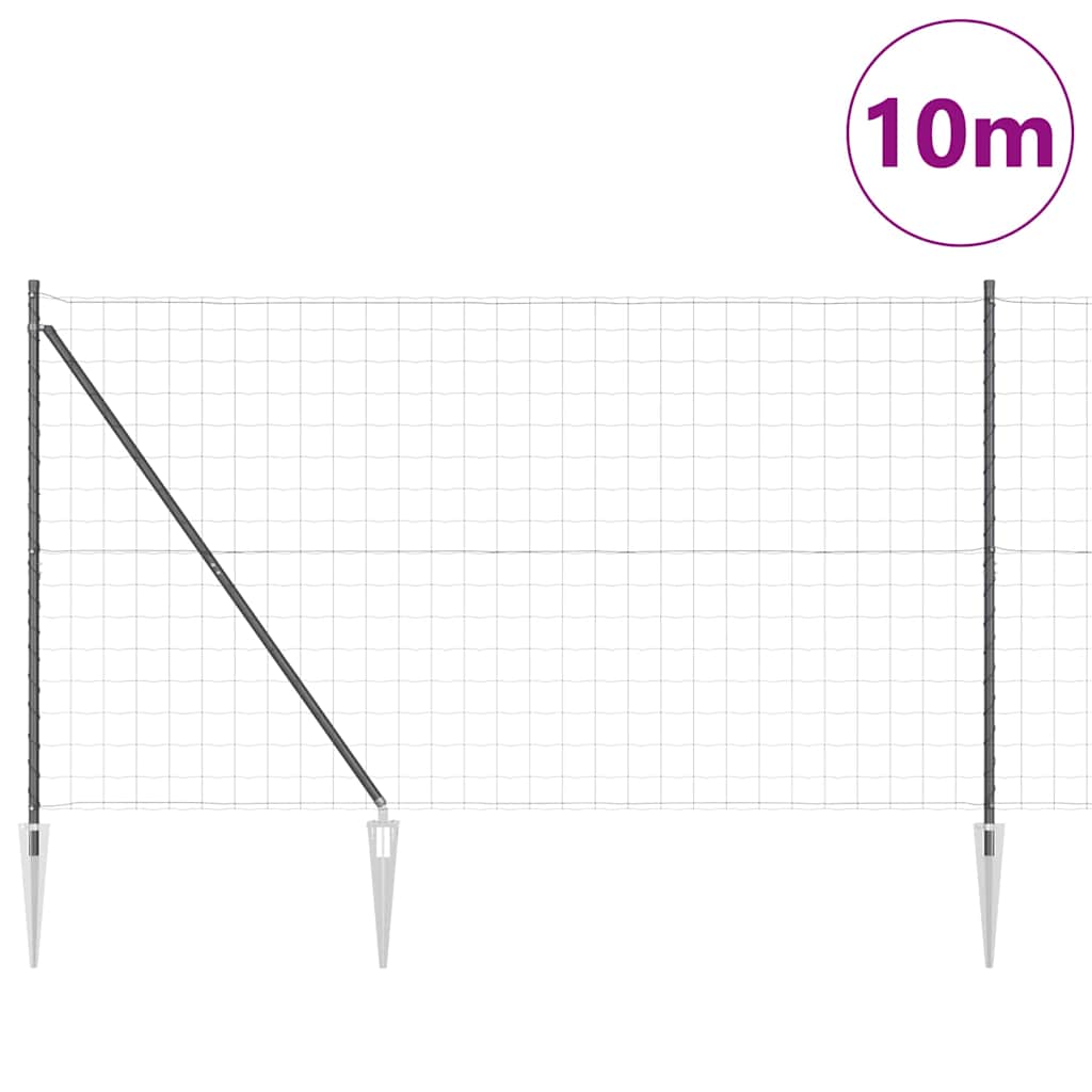 Euro ograda s špicama 10 x 1,5 m Čelik premazan PVC-om Siva