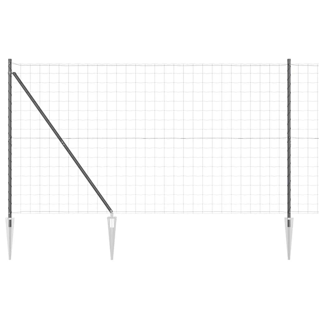Ograda s postovima Siva 1,6 x 10 m Čelik i PVC