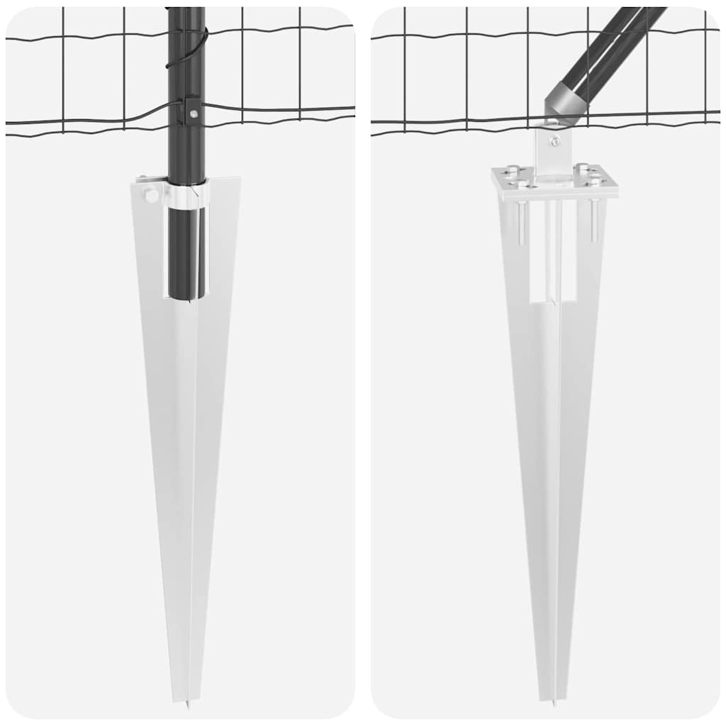 Ograda s postovima Siva 1 x 25 m Čelik i PVC