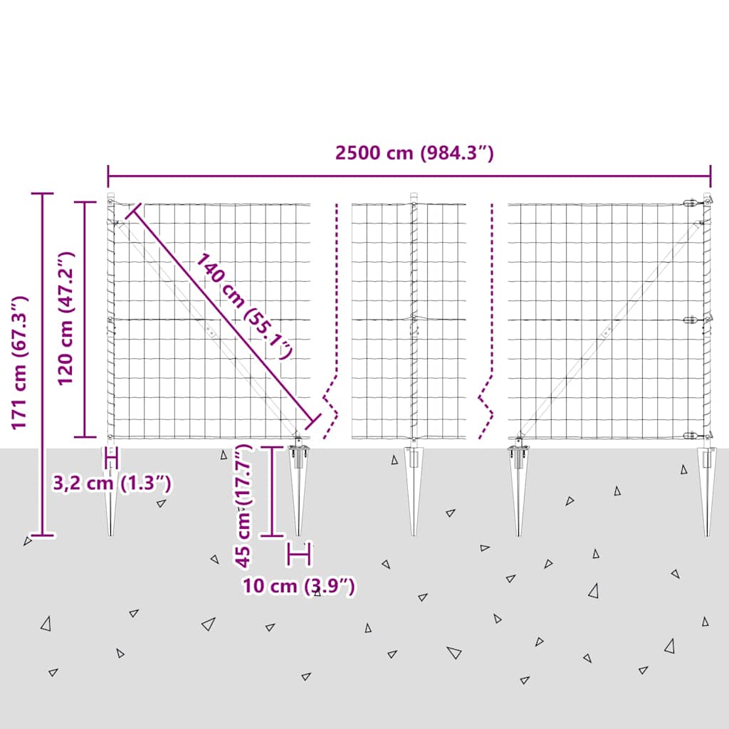 Ograda s postovima Siva 1,2 x 25 m Čelik i PVC