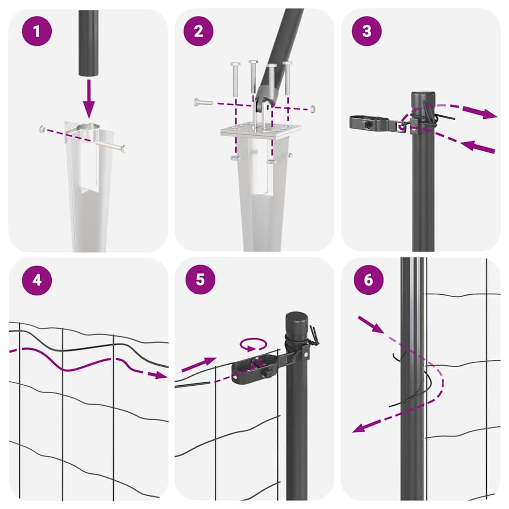 Ograda s postovima Siva 0,4 x 25 m Čelik i PVC