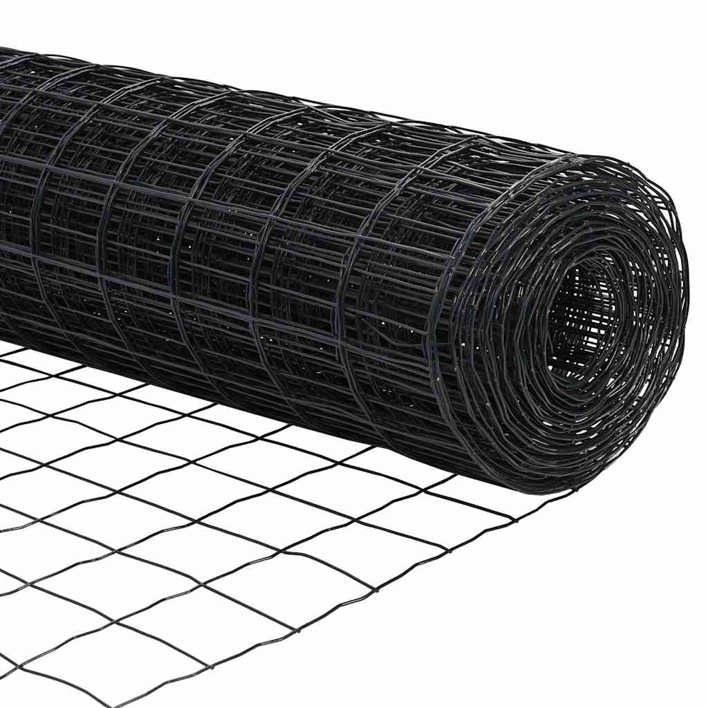 Ograda s postovima Siva 0,4 x 25 m Čelik i PVC