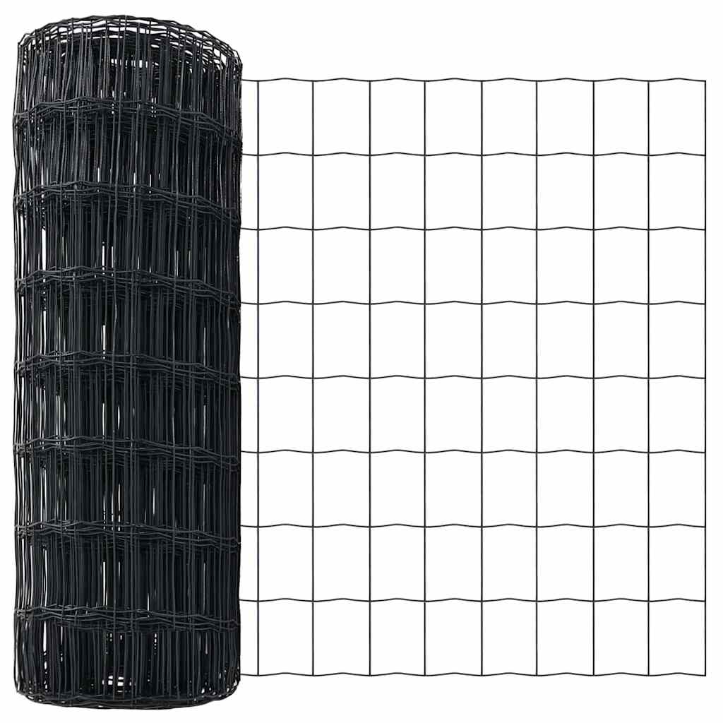 Ograda s postovima Siva 0,4 x 25 m Čelik i PVC