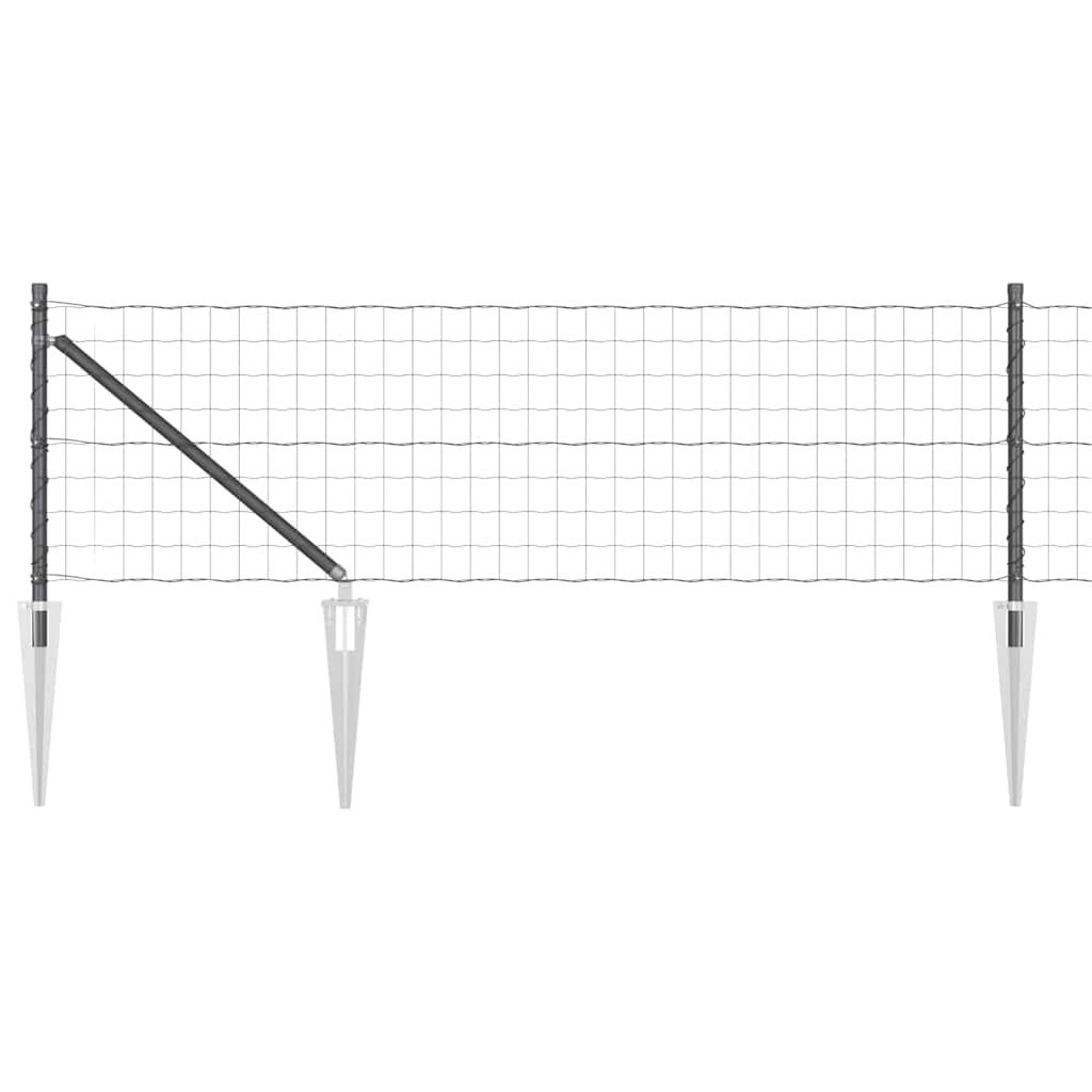 Euro ograda s špicama 25 x 0,8 m Čelik premazan PVC-om Siva