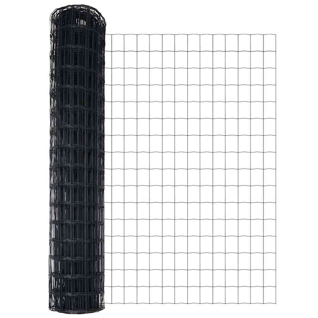Euro ograda s špicama 25 x 1,2 m Čelik premazan PVC-om Siva