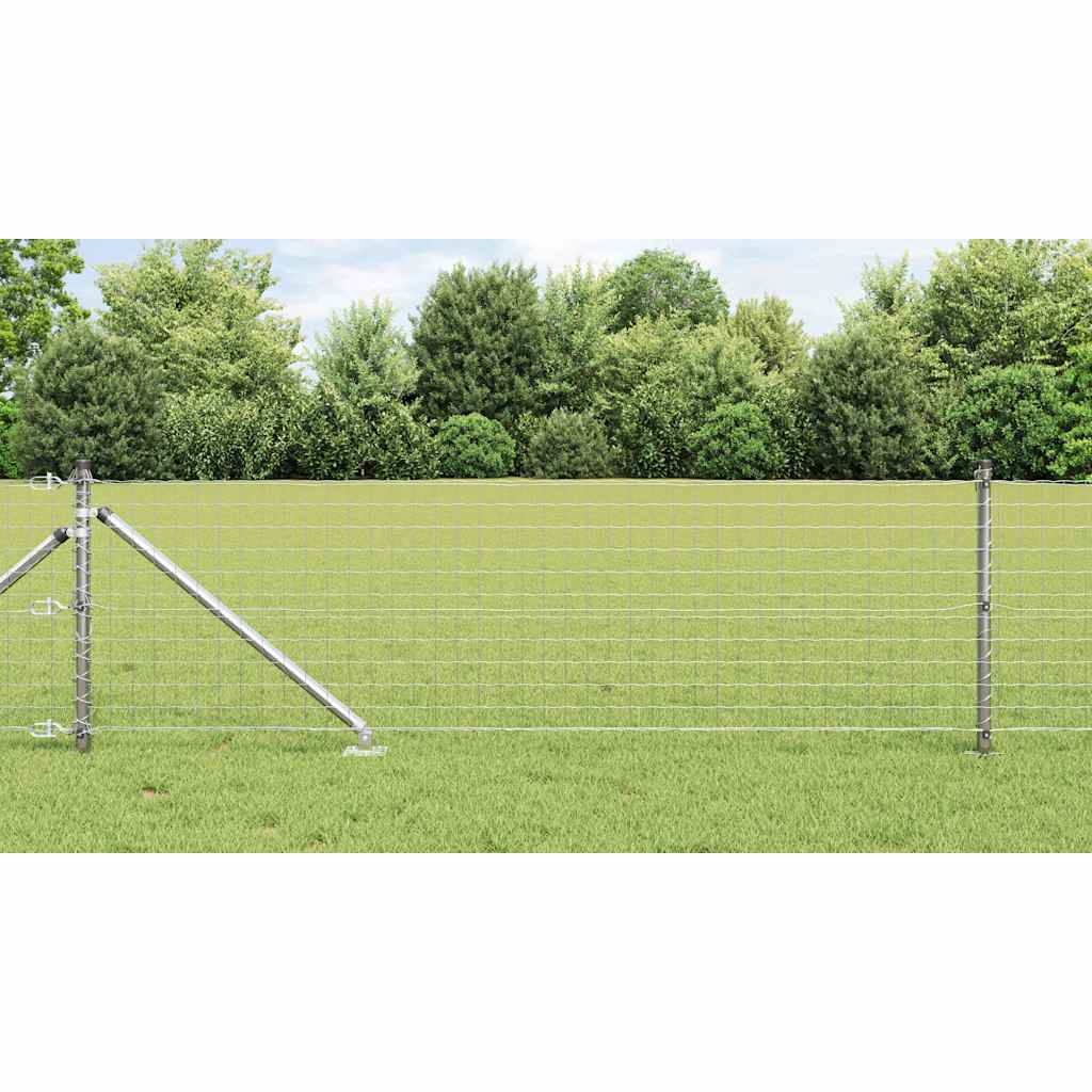 Ograda s postovima Srebrno 0,4 x 10 m Čelik