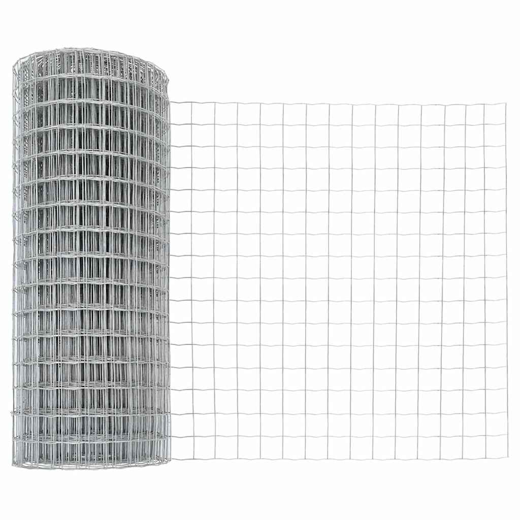 Ograda s postovima Srebrno 1 x 10 m Čelik