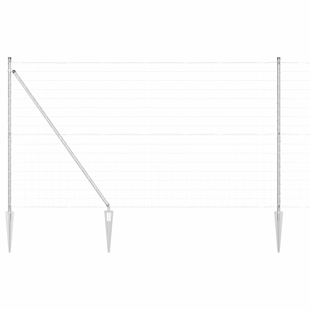 Ograda s postovima Srebrno 1,6 x 10 m Čelik