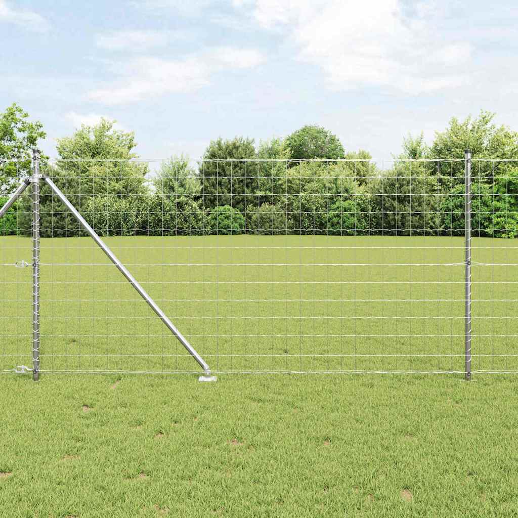 Ograda s postovima Srebrno 1 x 25 m Čelik