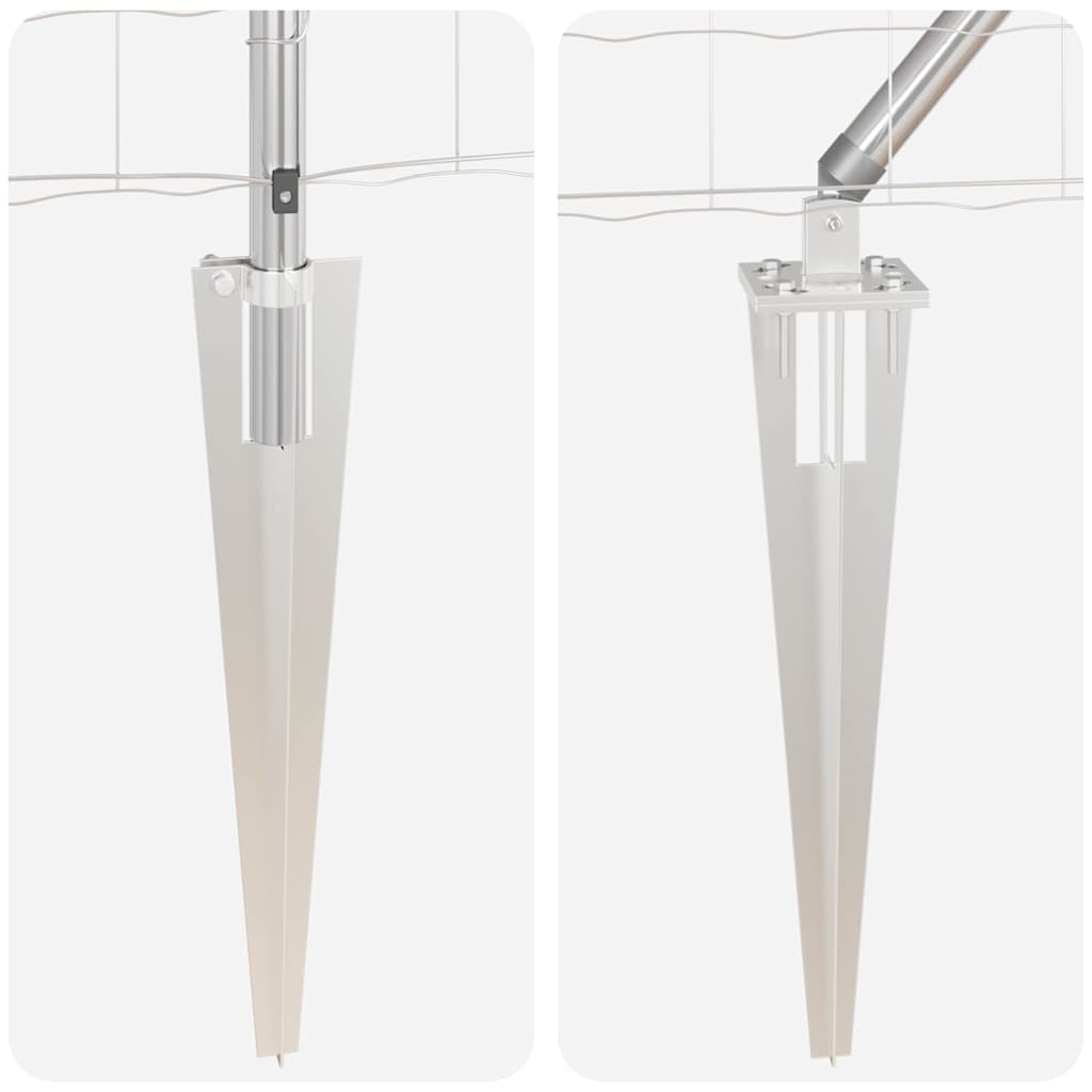 Ograda s postovima Srebrno 0,6 x 50 m Čelik