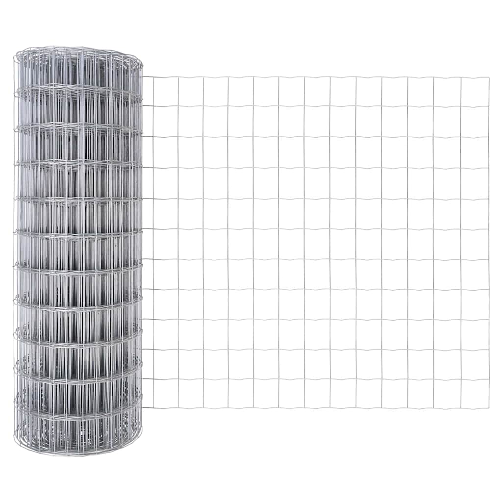 Ograda s postovima Srebrno 1 x 10 m Čelik