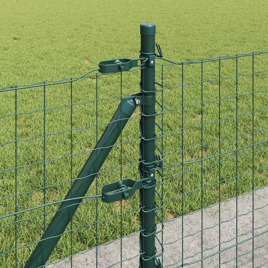 Ograda s postovima Zelena 0,6 x 10 m Čelik i PVC