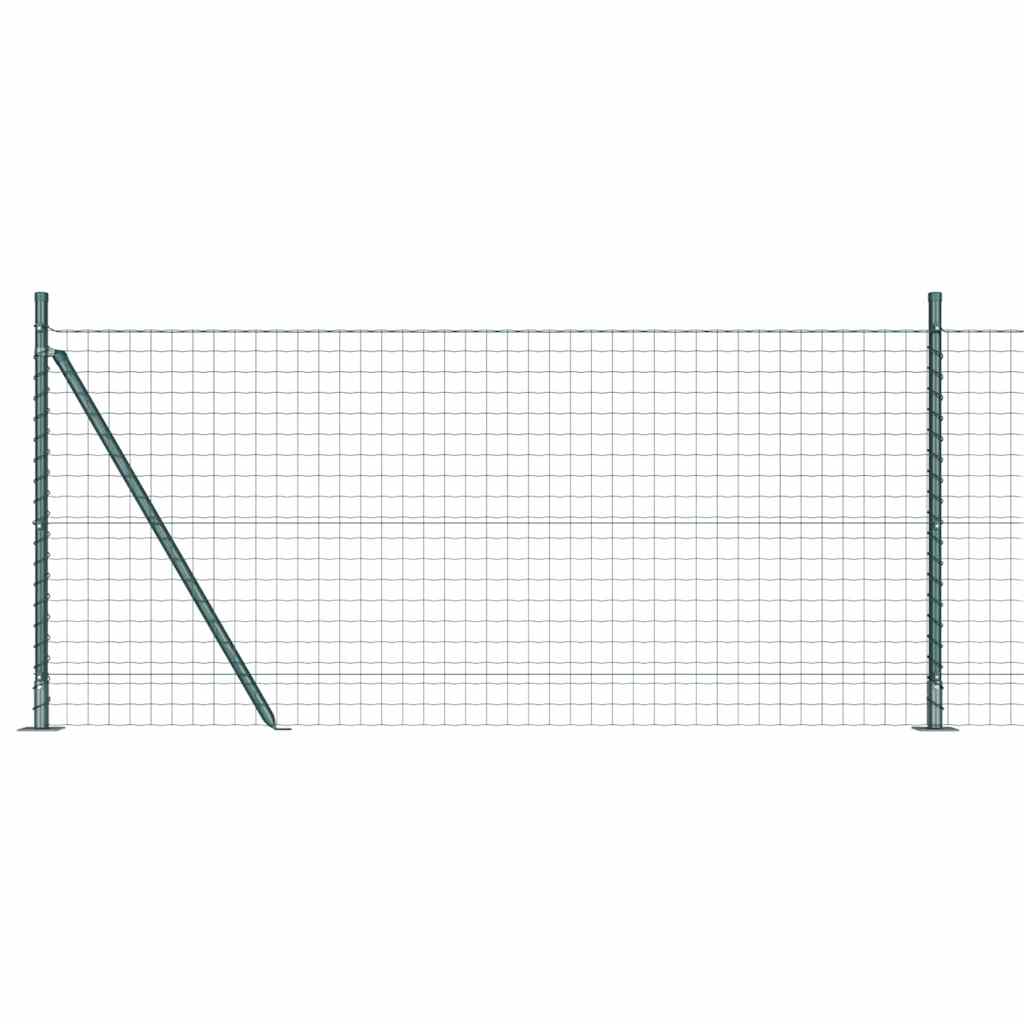 Ograda s postovima Zelena 0,8 x 10 m Čelik i PVC