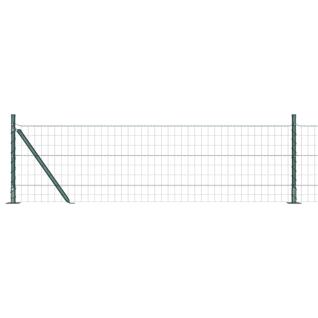 Ograda s postovima Zelena 0,6 x 10 m Čelik i PVC
