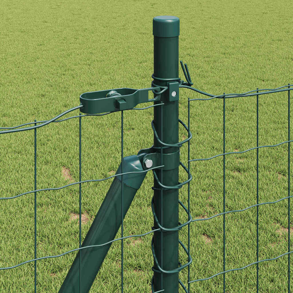 Ograda s postovima Zelena 1 x 10 m Čelik i PVC